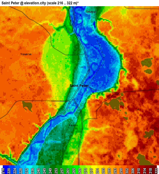 Zoom OUT 2x Saint Peter, United States elevation map