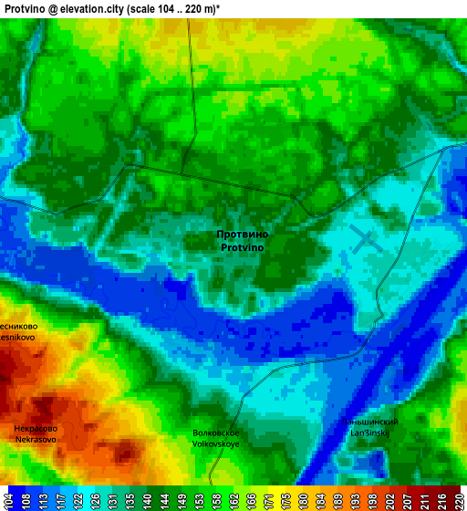 Zoom OUT 2x Protvino, Russia elevation map