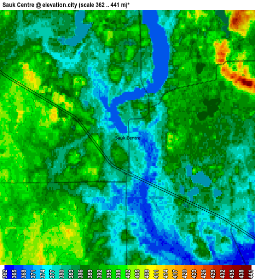 Zoom OUT 2x Sauk Centre, United States elevation map