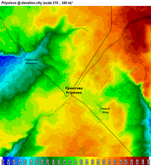 Zoom OUT 2x Priyutovo, Russia elevation map