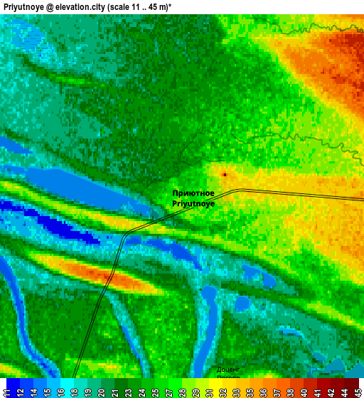 Zoom OUT 2x Priyutnoye, Russia elevation map