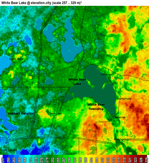 Zoom OUT 2x White Bear Lake, United States elevation map