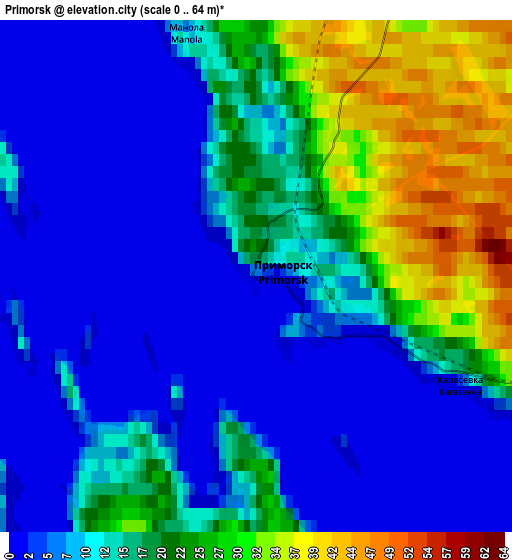 Zoom OUT 2x Primorsk, Russia elevation map