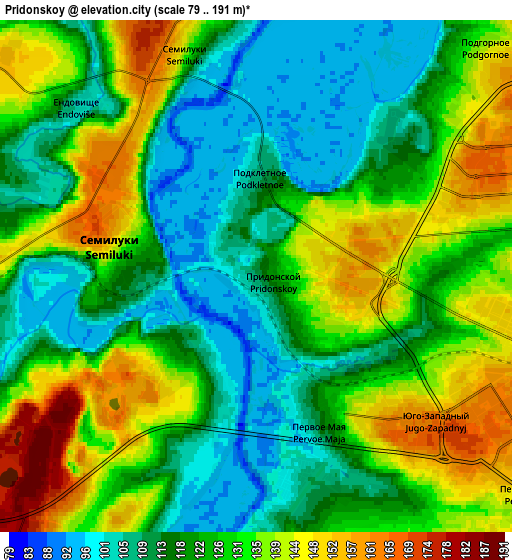 Zoom OUT 2x Pridonskoy, Russia elevation map
