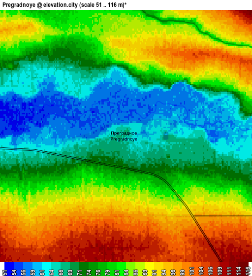 Zoom OUT 2x Pregradnoye, Russia elevation map