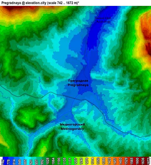 Zoom OUT 2x Pregradnaya, Russia elevation map