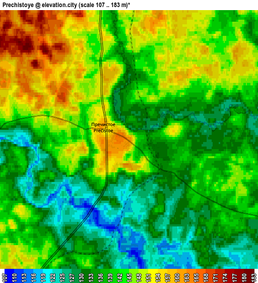 Zoom OUT 2x Prechistoye, Russia elevation map