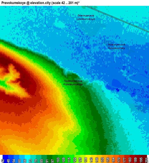 Zoom OUT 2x Pravokumskoye, Russia elevation map