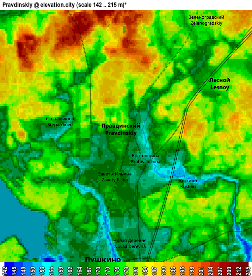 Zoom OUT 2x Pravdinskiy, Russia elevation map
