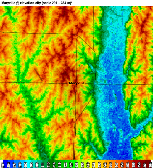 Zoom OUT 2x Maryville, United States elevation map