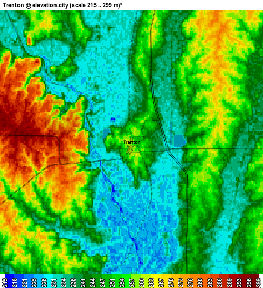 Zoom OUT 2x Trenton, United States elevation map