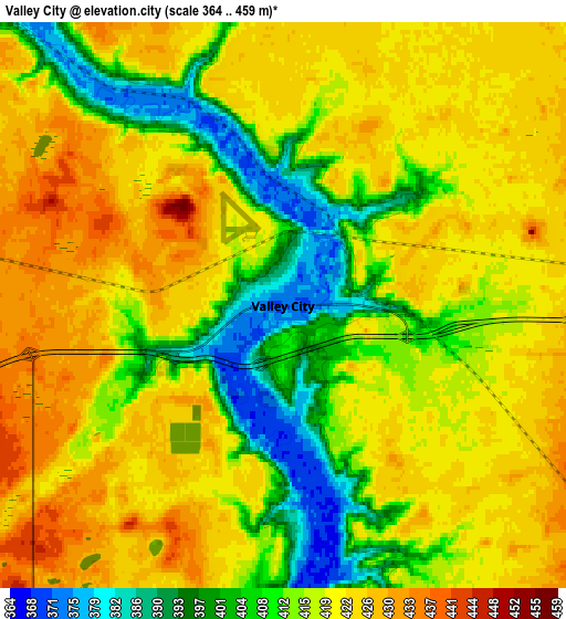 Zoom OUT 2x Valley City, United States elevation map