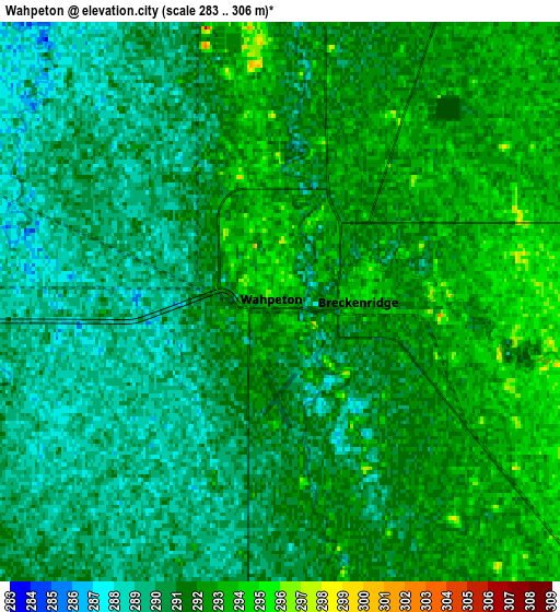 Zoom OUT 2x Wahpeton, United States elevation map