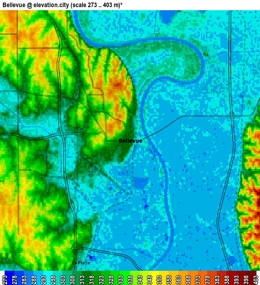 Zoom OUT 2x Bellevue, United States elevation map