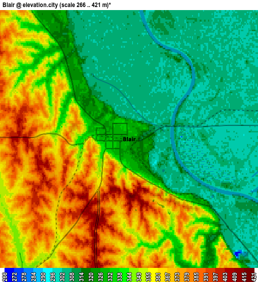 Zoom OUT 2x Blair, United States elevation map