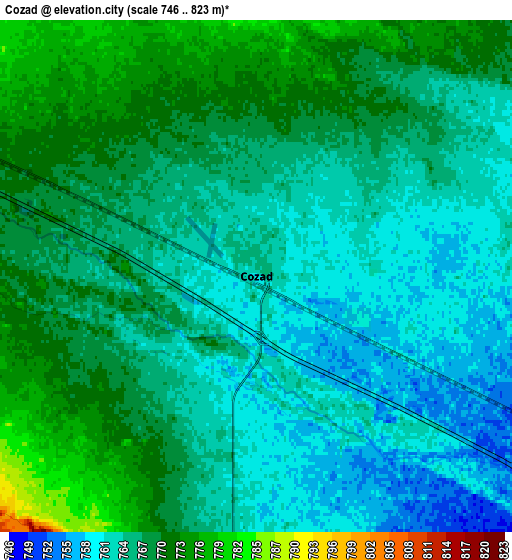 Zoom OUT 2x Cozad, United States elevation map