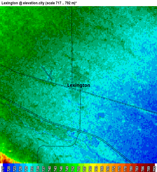 Zoom OUT 2x Lexington, United States elevation map