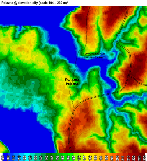 Zoom OUT 2x Polazna, Russia elevation map