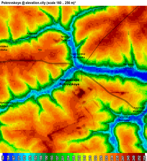 Zoom OUT 2x Pokrovskoye, Russia elevation map