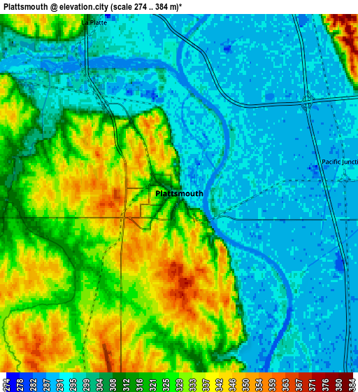 Zoom OUT 2x Plattsmouth, United States elevation map