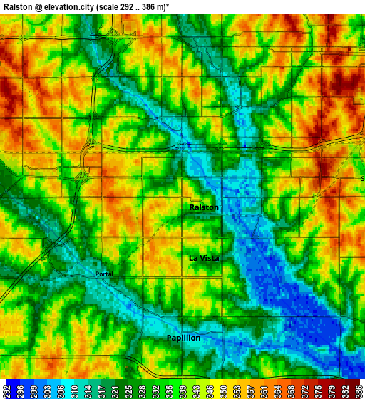 Zoom OUT 2x Ralston, United States elevation map