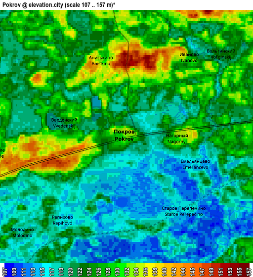 Zoom OUT 2x Pokrov, Russia elevation map