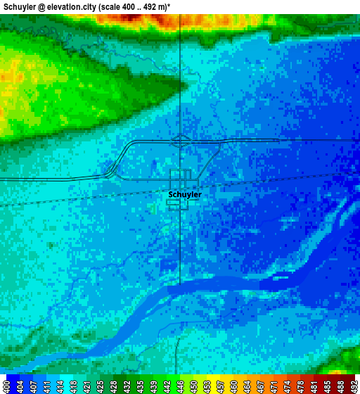 Zoom OUT 2x Schuyler, United States elevation map