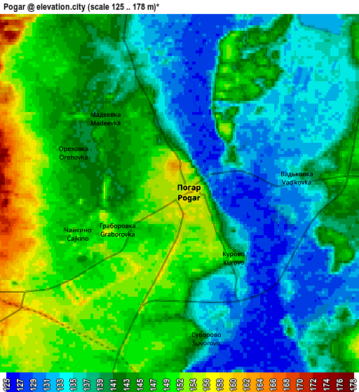 Zoom OUT 2x Pogar, Russia elevation map