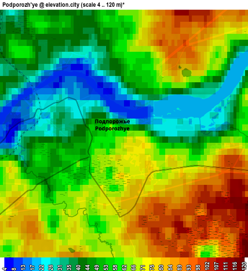 Zoom OUT 2x Podporozh’ye, Russia elevation map