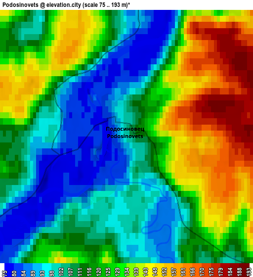 Zoom OUT 2x Podosinovets, Russia elevation map