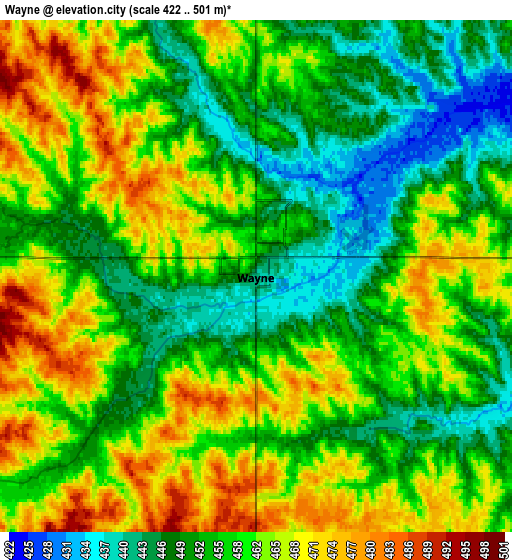 Zoom OUT 2x Wayne, United States elevation map