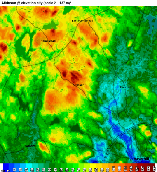 Zoom OUT 2x Atkinson, United States elevation map