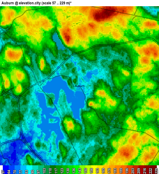 Zoom OUT 2x Auburn, United States elevation map