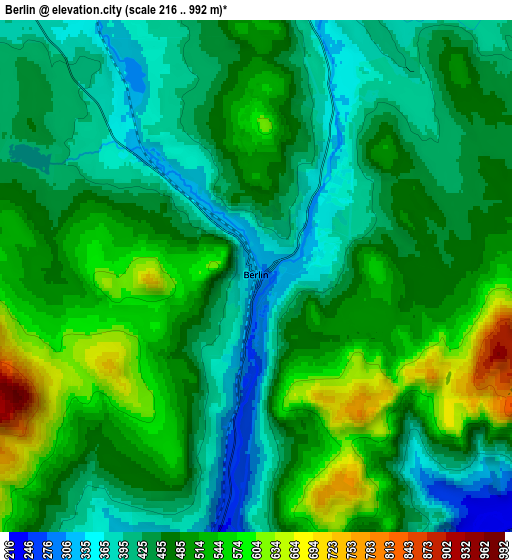 Zoom OUT 2x Berlin, United States elevation map