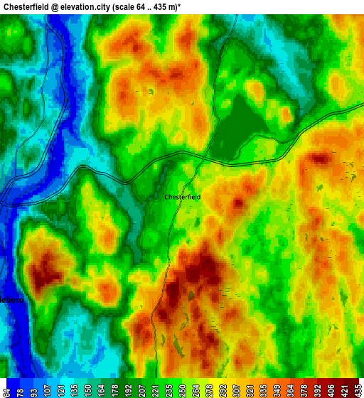 Zoom OUT 2x Chesterfield, United States elevation map