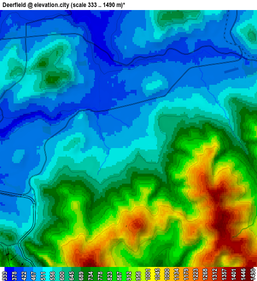 Zoom OUT 2x Deerfield, United States elevation map