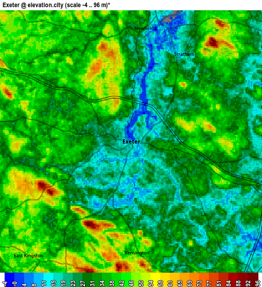 Zoom OUT 2x Exeter, United States elevation map