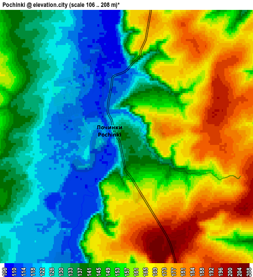 Zoom OUT 2x Pochinki, Russia elevation map