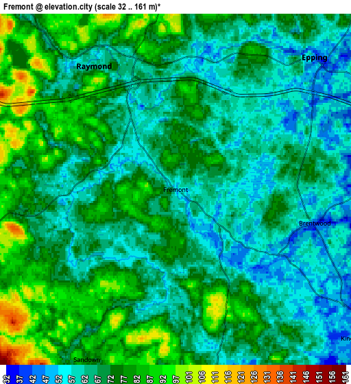 Zoom OUT 2x Fremont, United States elevation map