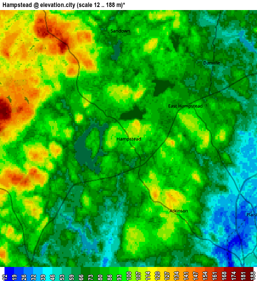 Zoom OUT 2x Hampstead, United States elevation map