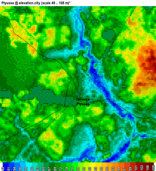 Zoom OUT 2x Plyussa, Russia elevation map