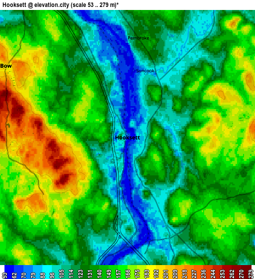 Zoom OUT 2x Hooksett, United States elevation map