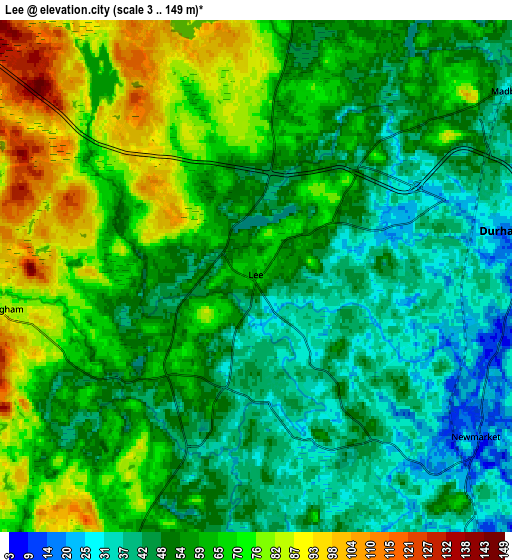 Zoom OUT 2x Lee, United States elevation map