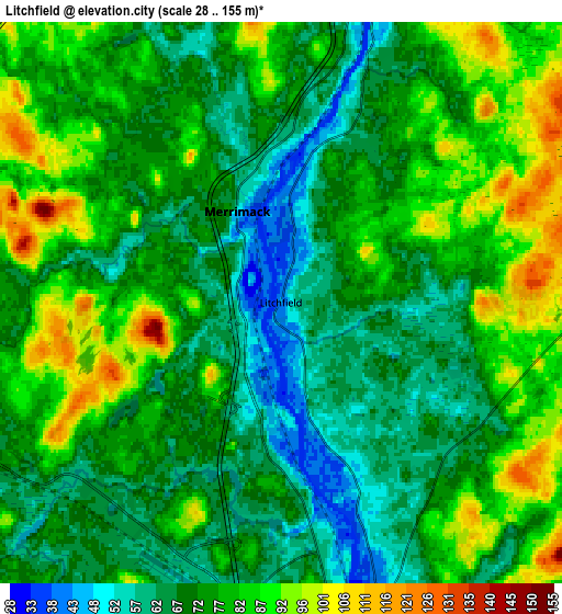 Zoom OUT 2x Litchfield, United States elevation map