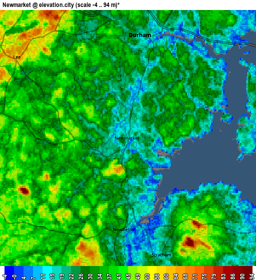 Zoom OUT 2x Newmarket, United States elevation map