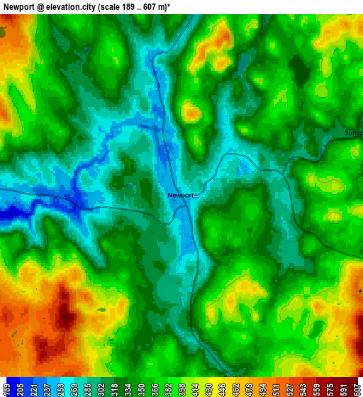 Zoom OUT 2x Newport, United States elevation map