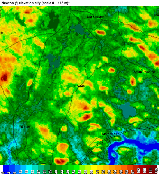 Zoom OUT 2x Newton, United States elevation map