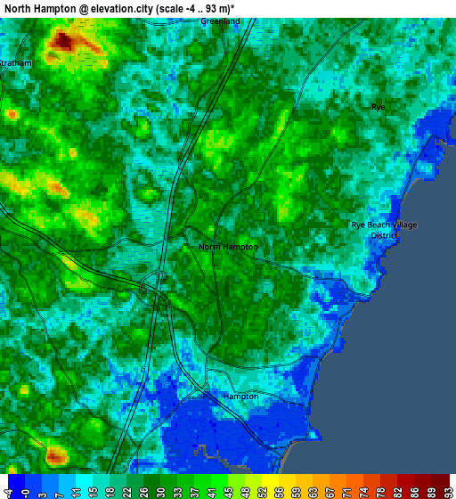 Zoom OUT 2x North Hampton, United States elevation map