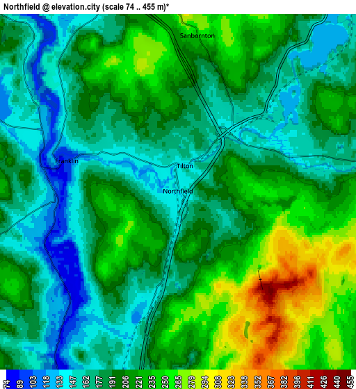 Zoom OUT 2x Northfield, United States elevation map