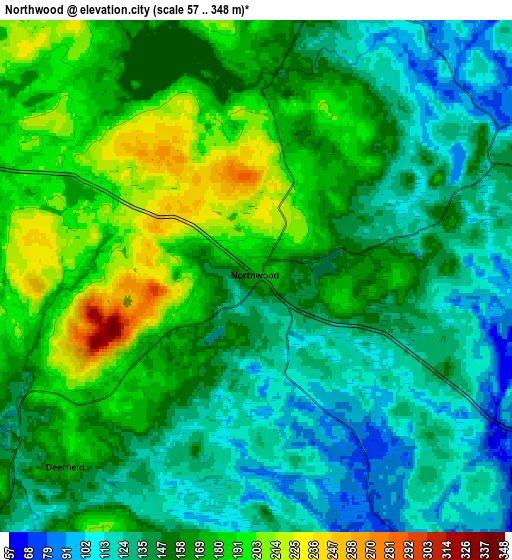 Zoom OUT 2x Northwood, United States elevation map